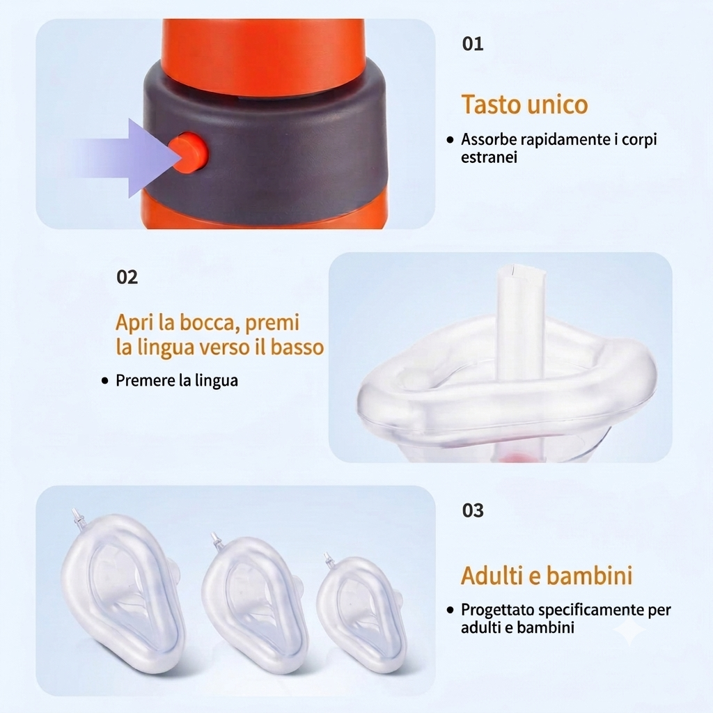 AirSafe - Dispositivo Anti-Soffocamento | Aspiratore di Emergenza